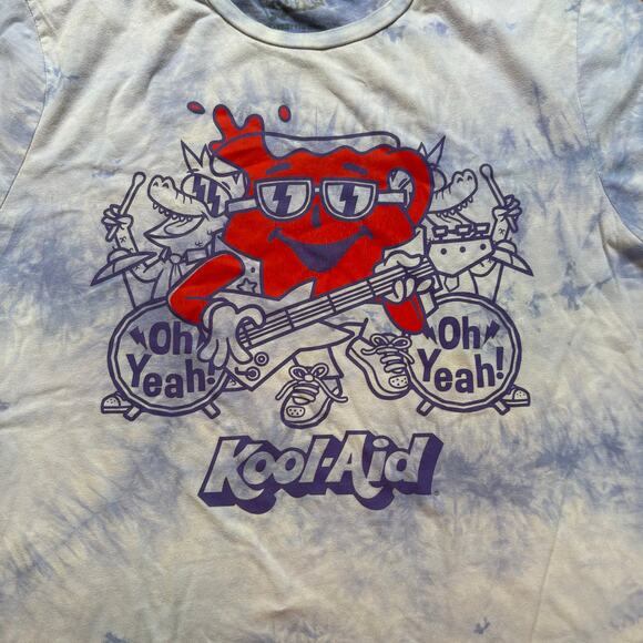 Kool-Aid purple white tie dyed short sleeve graphic shirt SIZE XL - Picture 4 of 5